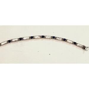 International Silver (956) Lapis Lazuli & Mother of Pearl Bracelet